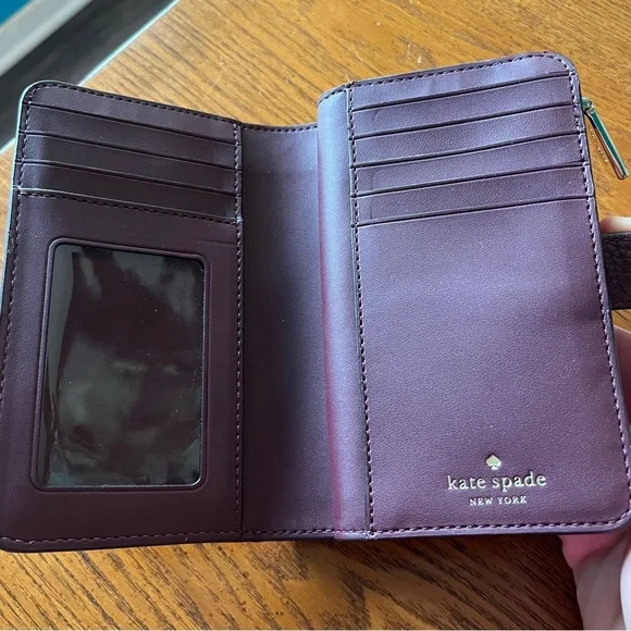 Kate Spade Deep Purple Leather Wallet. EUC - Picture 3 of 8